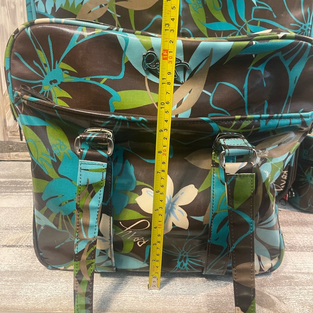 Floral Vintage ROXY 4 Piece Luggage Set in Teal & Brown gently used - Picture 8 of 16